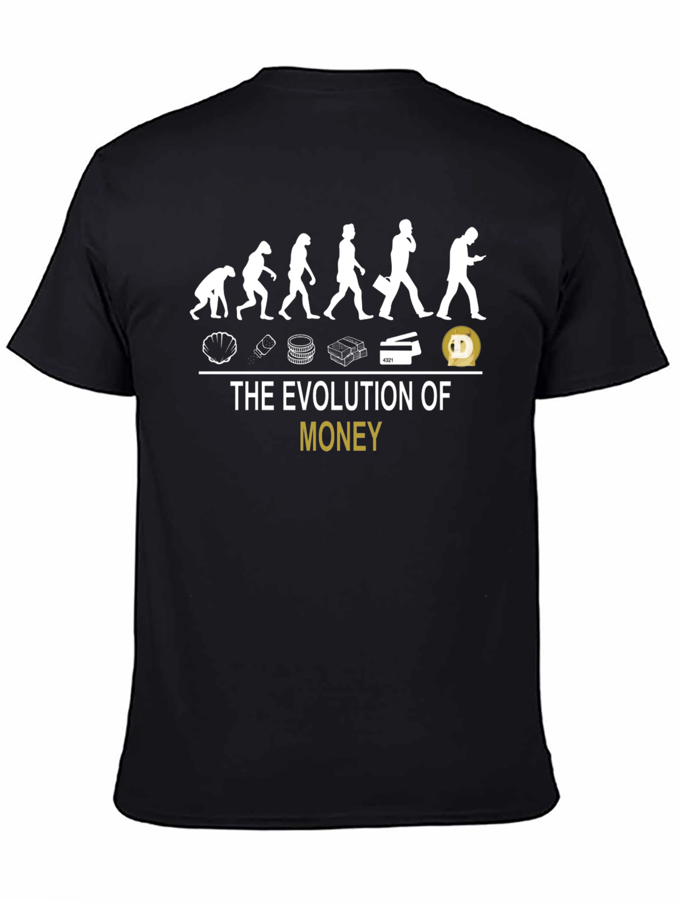 Evolution of Money Graphic Tee - Black Cotton T-Shirt