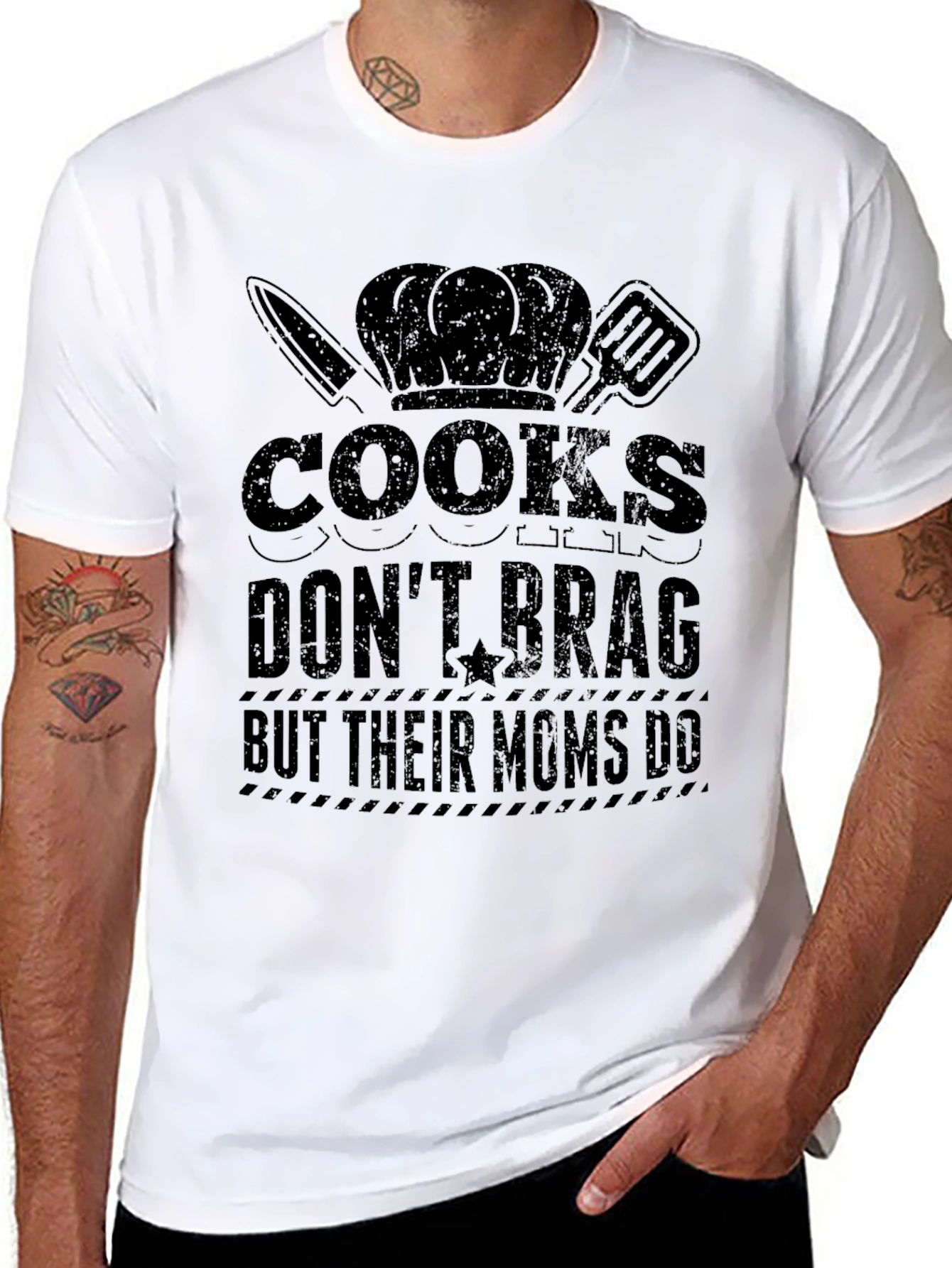 Cooks Dont Brag Funny Graphic T-Shirt
