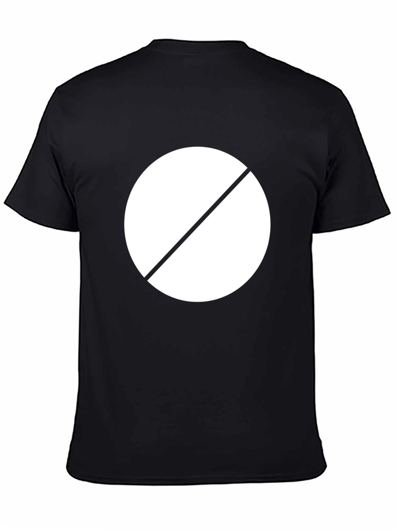Graphic Tee: Circle with Diagonal Line - Black