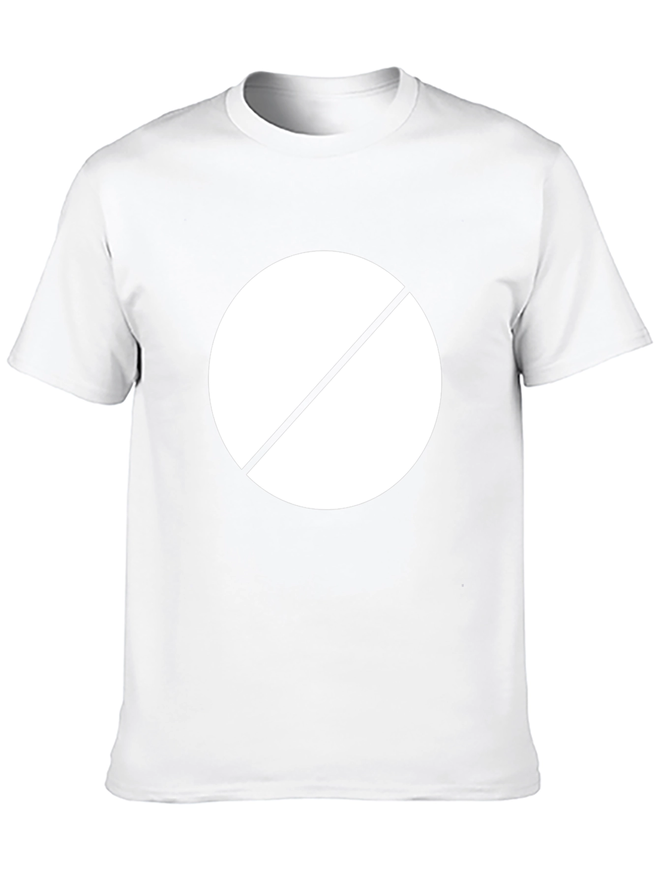 Graphic Tee: Circle with Diagonal Line - Black