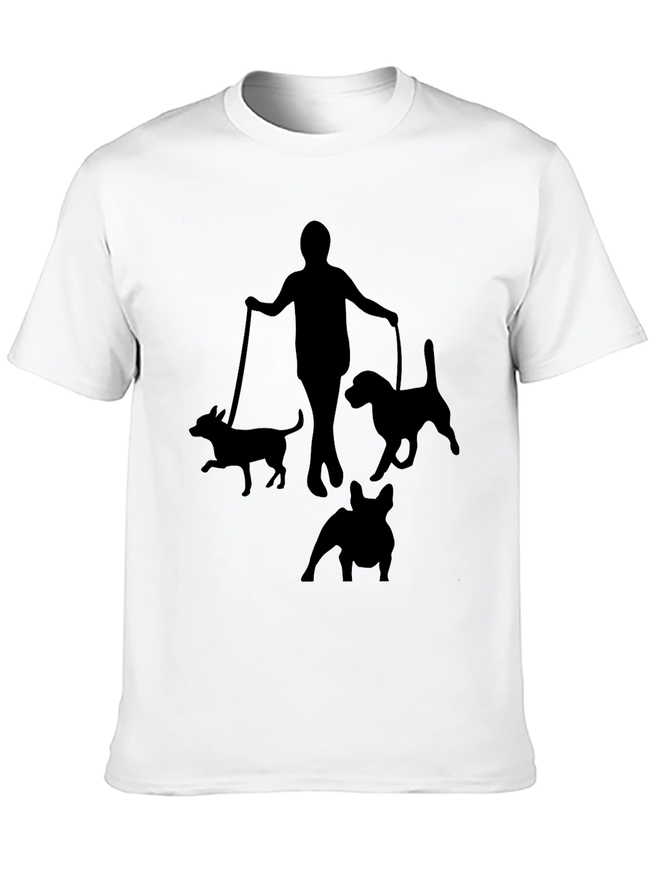Dog Walker Silhouette Graphic T-Shirt