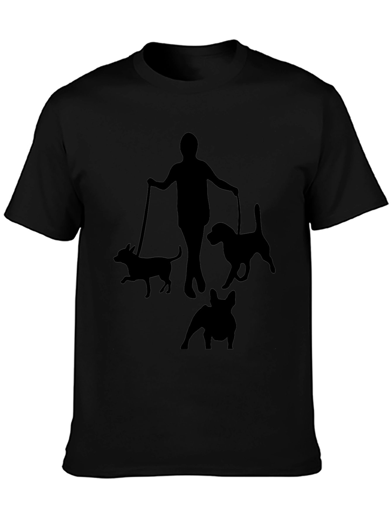 Dog Walker Silhouette Graphic T-Shirt