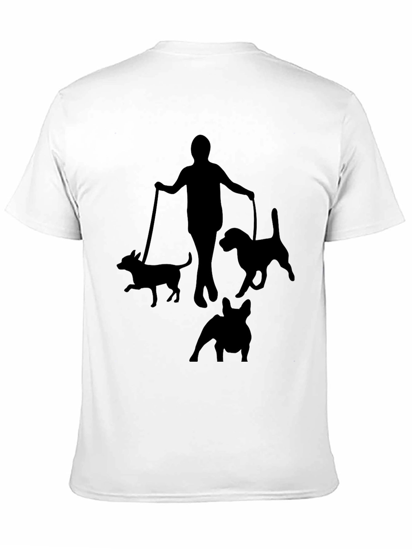 Dog Walker Silhouette Graphic T-Shirt