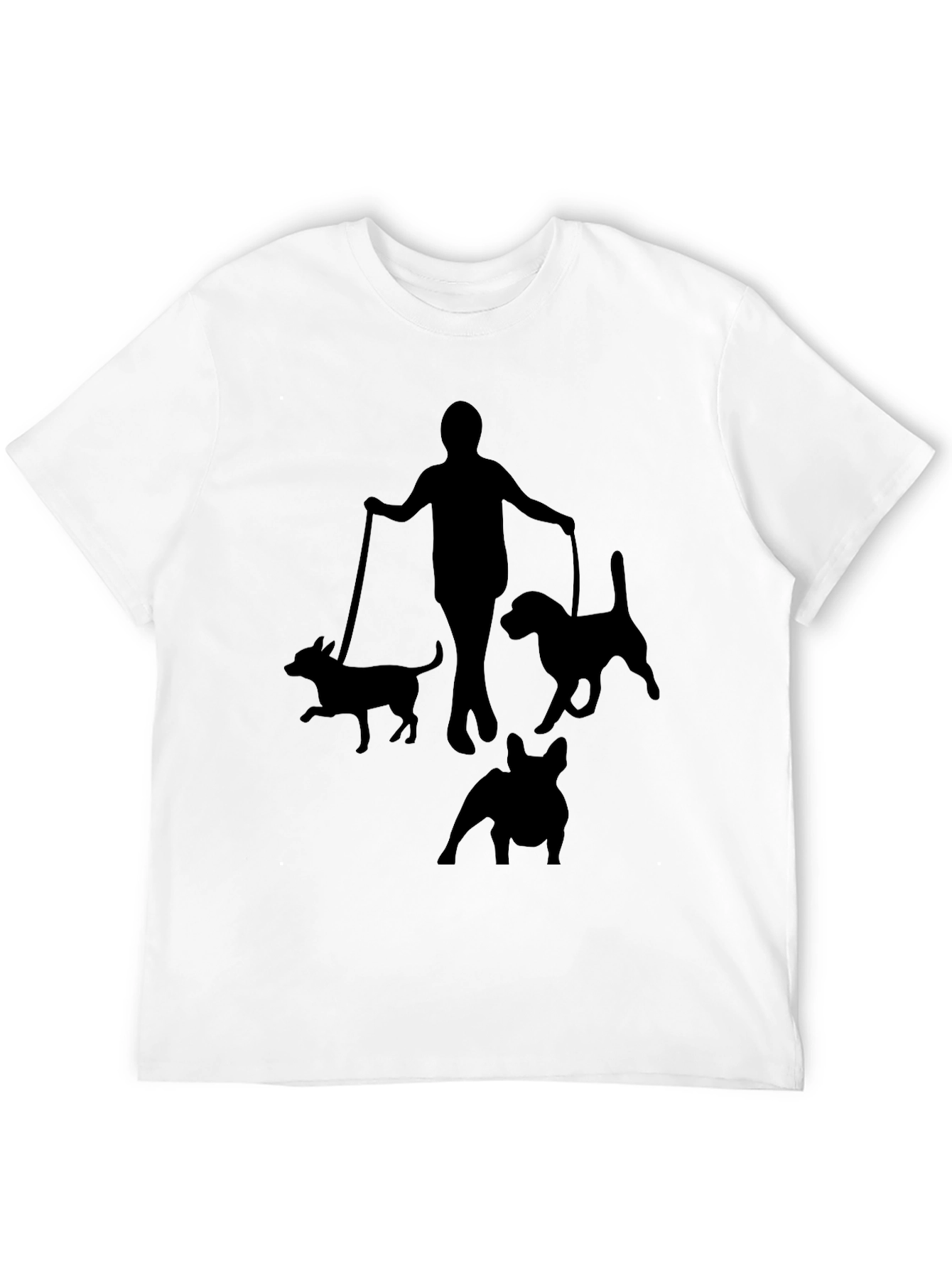Dog Walker Silhouette Graphic T-Shirt