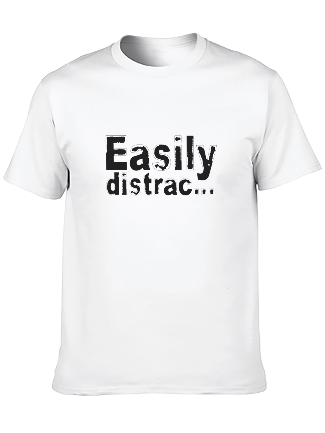 Easily Distracted Graphic Tee - Black Cotton T-Shirt