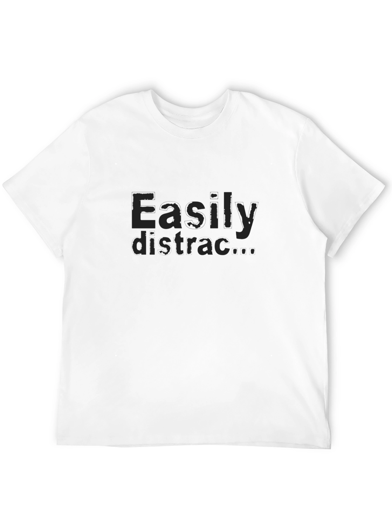 Easily Distracted Graphic Tee - Black Cotton T-Shirt