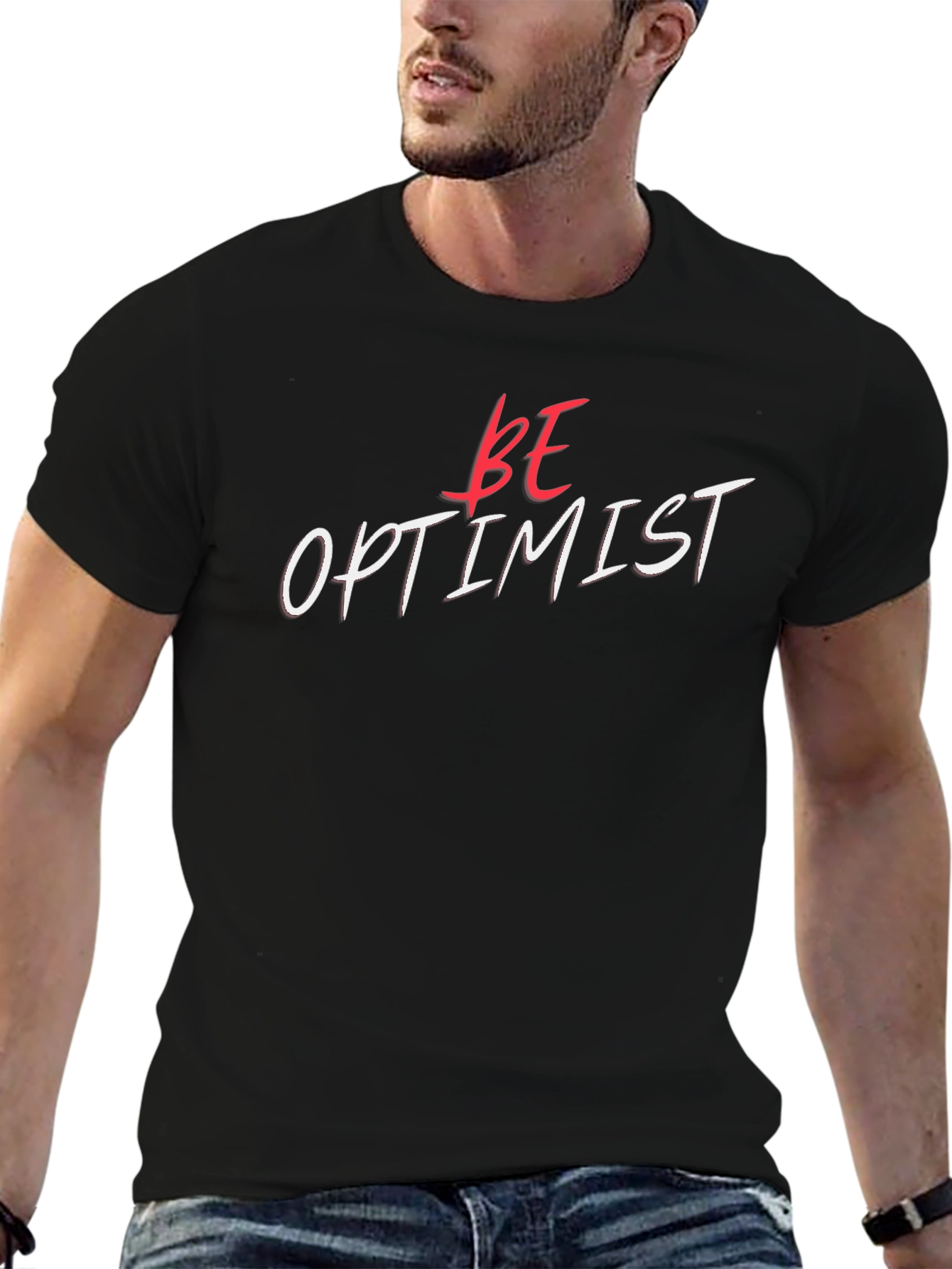 Be Optimist Black Graphic Tee