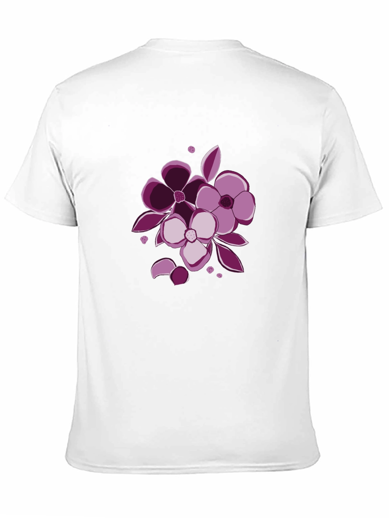 Floral Graphic Tee - Black Cotton Casual Wear