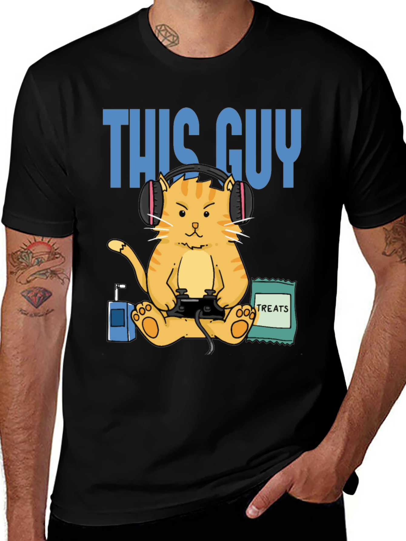 This Guy Gamer Cat T-Shirt - Funny Gaming Tee