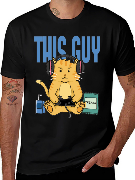 This Guy Gamer Cat T-Shirt - Funny Gaming Tee