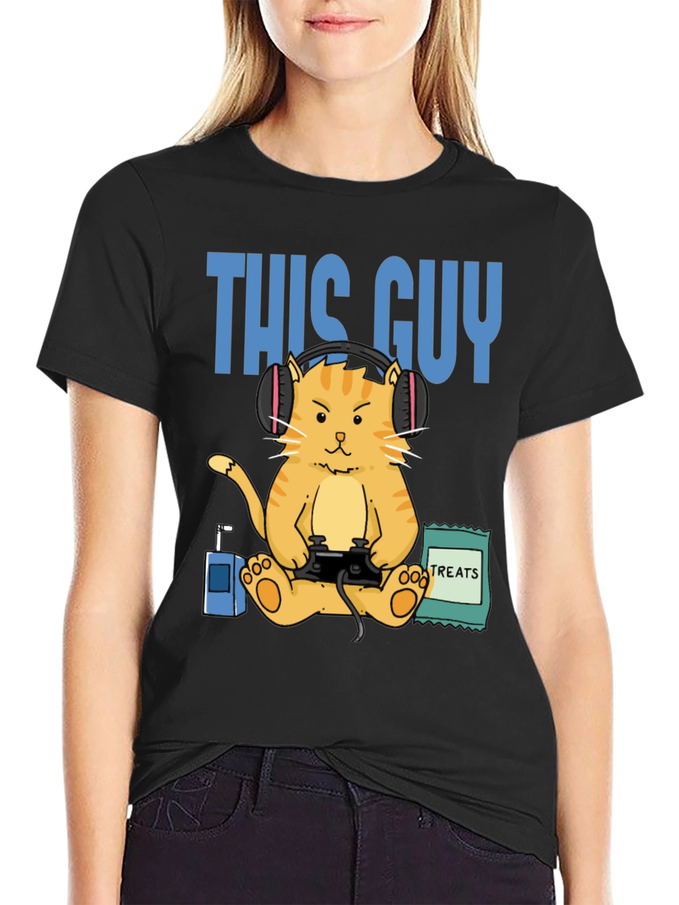 This Guy Gamer Cat T-Shirt - Funny Gaming Tee