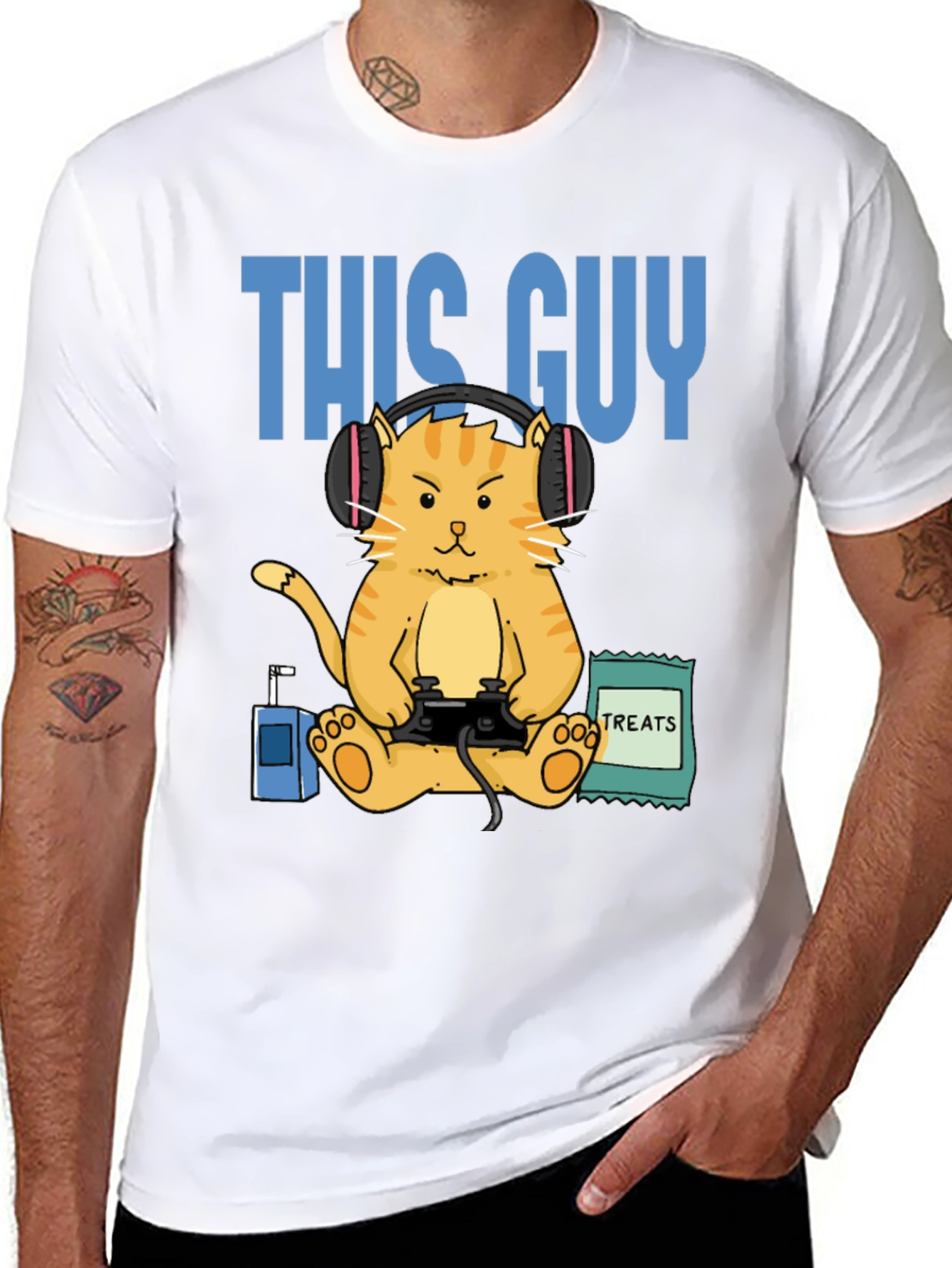 This Guy Gamer Cat T-Shirt - Funny Gaming Tee