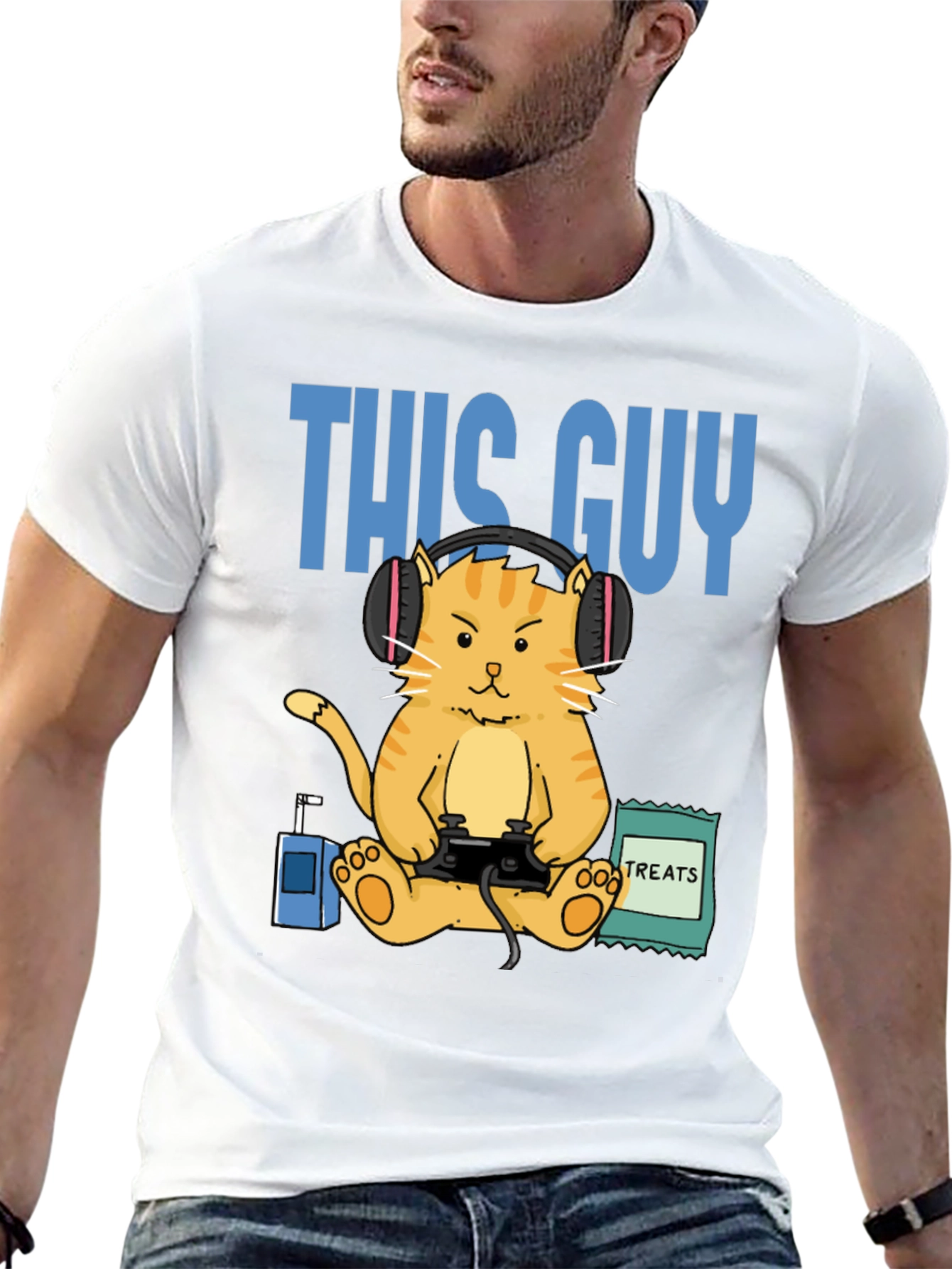 This Guy Gamer Cat T-Shirt - Funny Gaming Tee