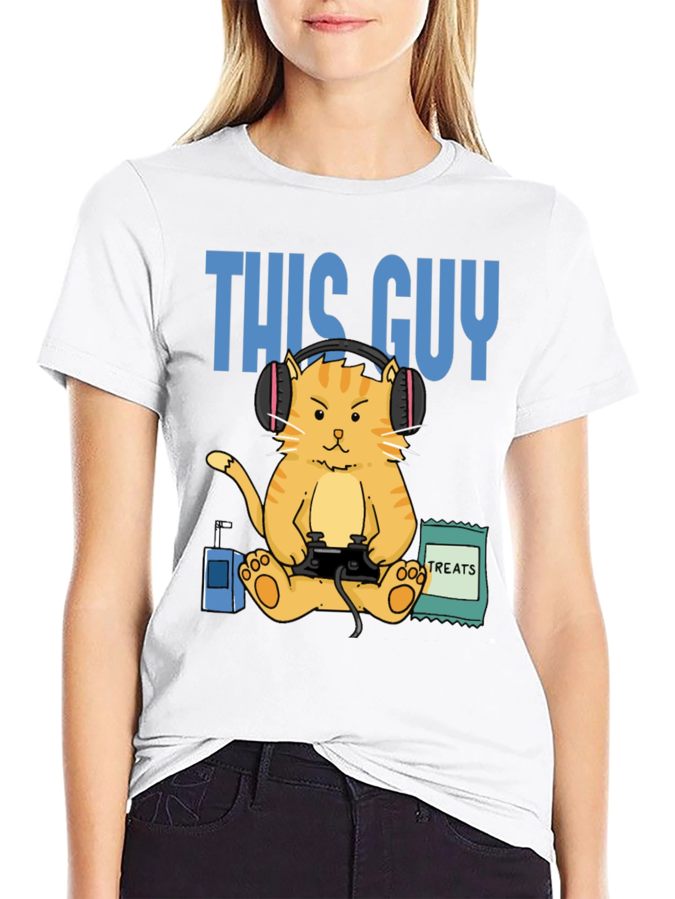 This Guy Gamer Cat T-Shirt - Funny Gaming Tee