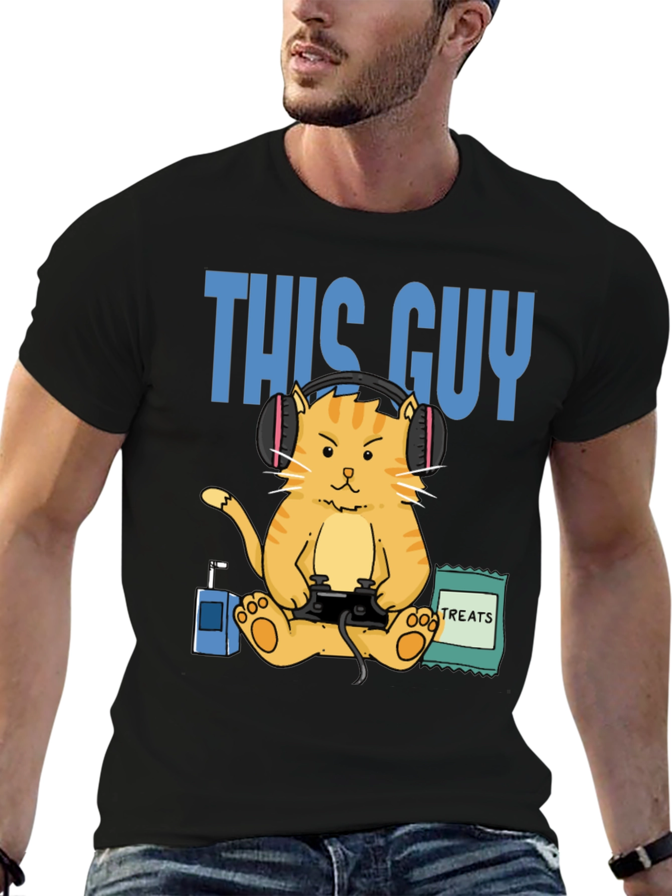 This Guy Gamer Cat T-Shirt - Funny Gaming Tee