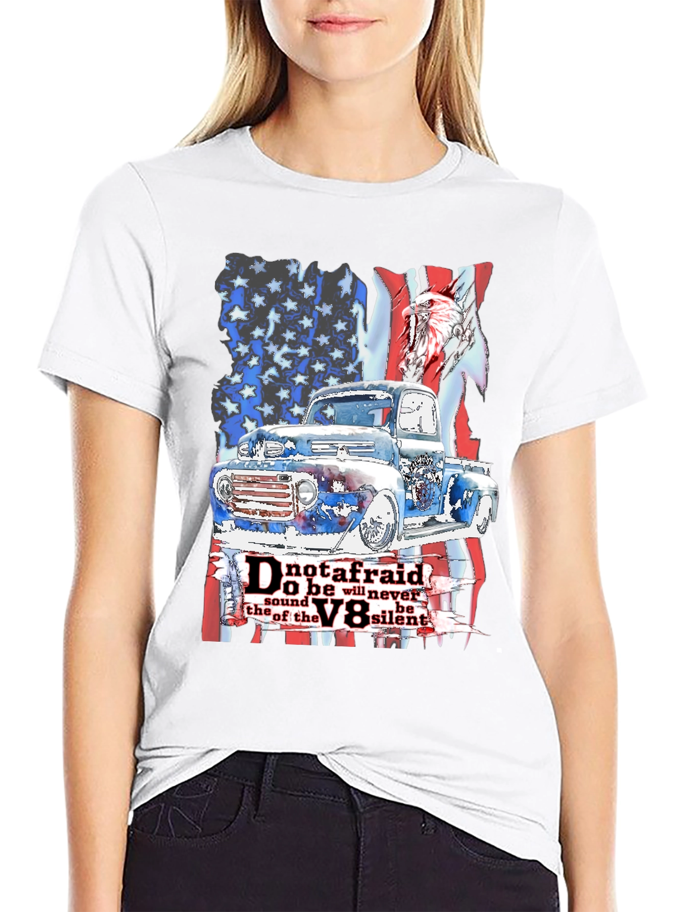 Patriotic Truck V8 T-Shirt