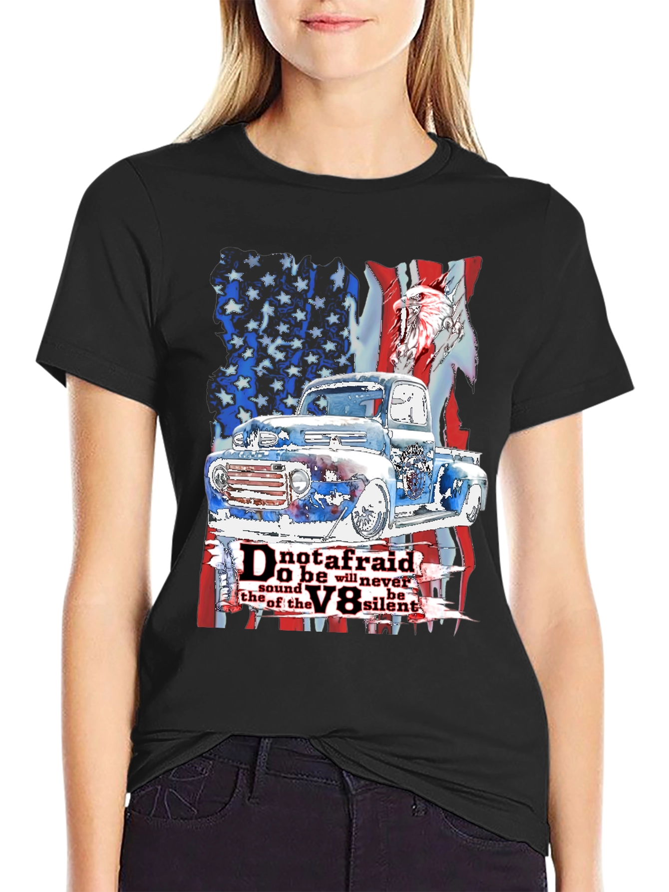 Patriotic Truck V8 T-Shirt