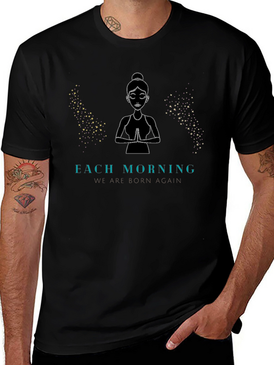 Zen Meditation Black T-Shirt - Each Morning
