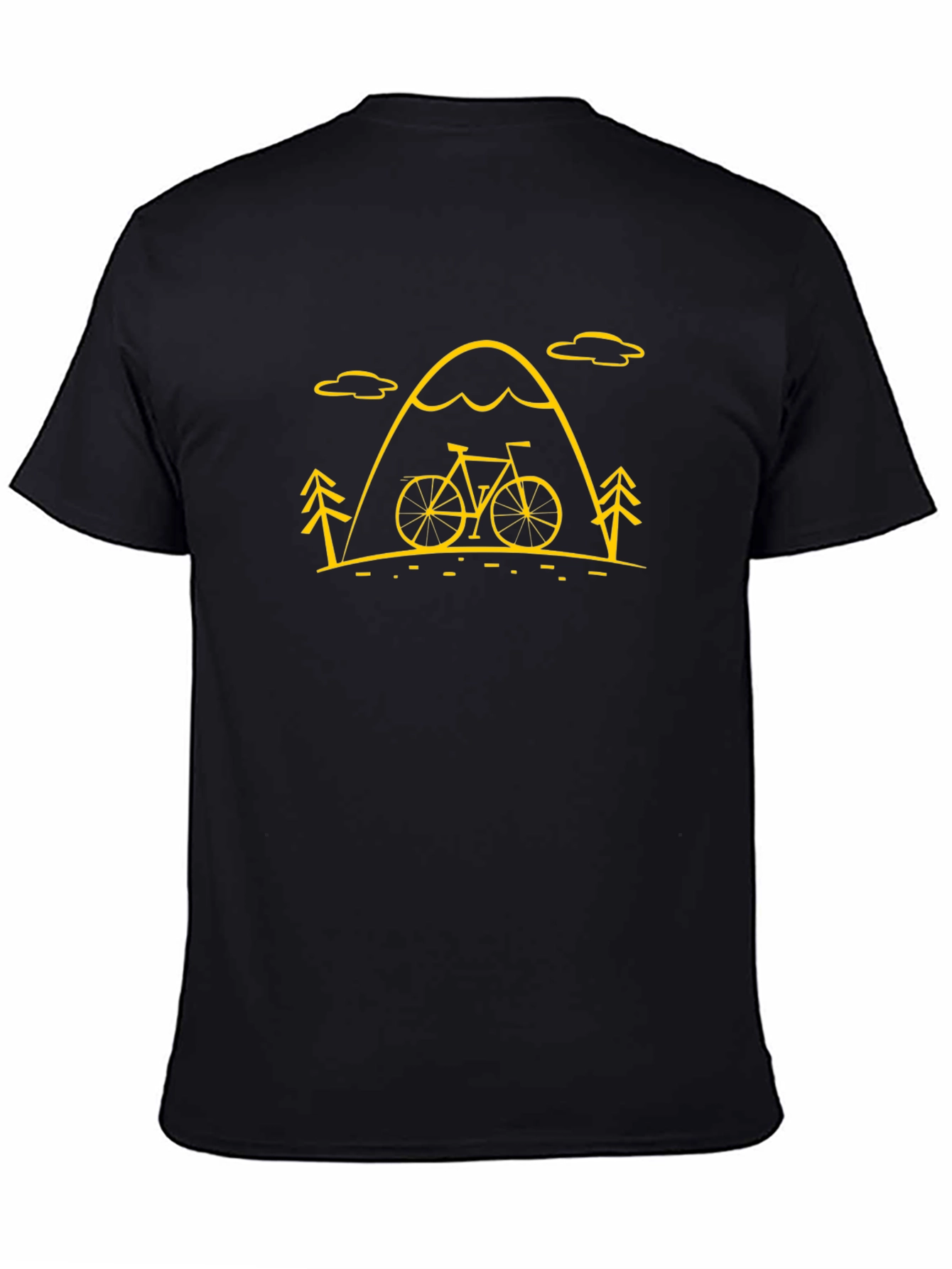 Mountain Bike Graphic Tee - Black Cotton Blend Shirt