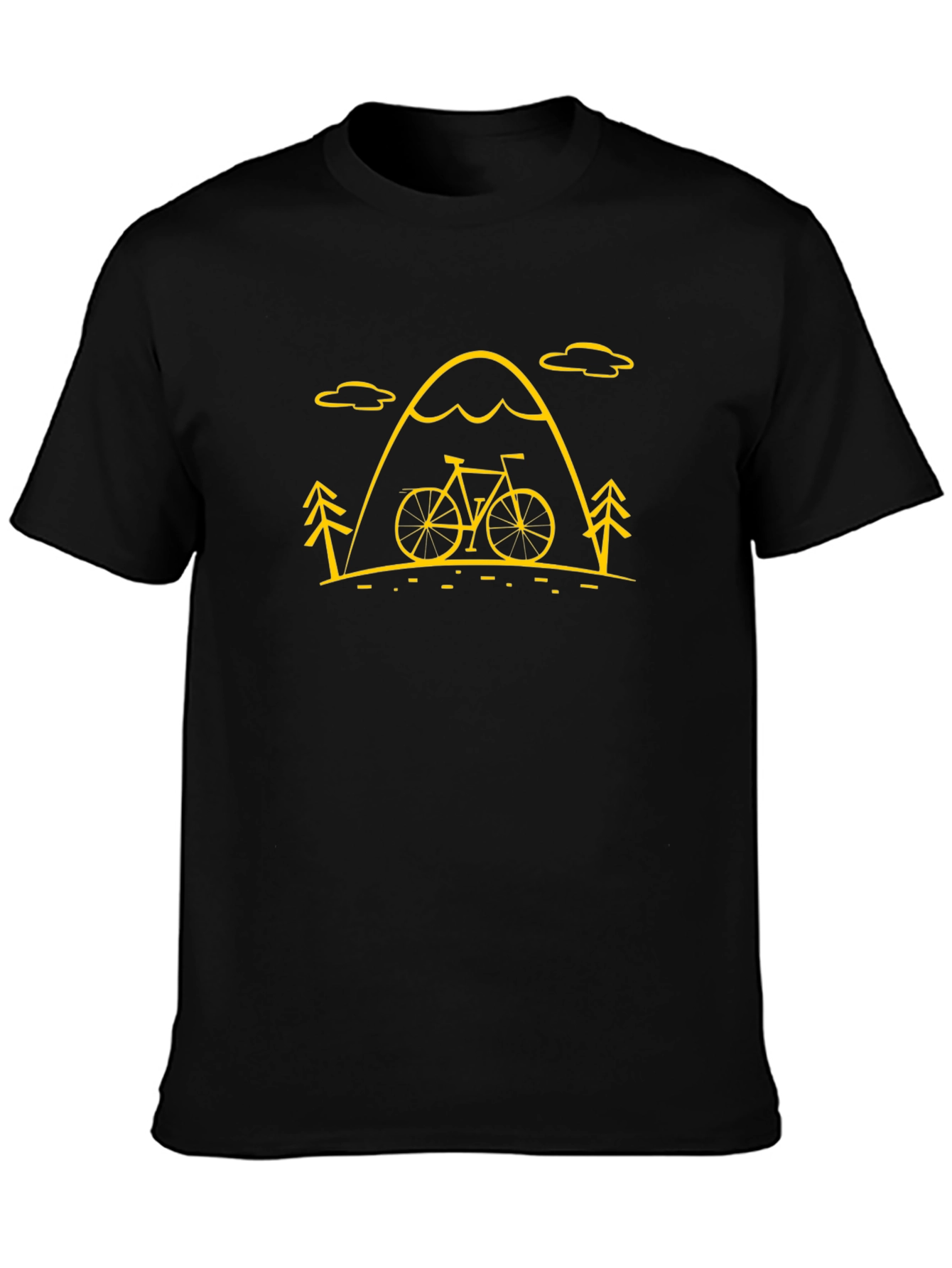 Mountain Bike Graphic Tee - Black Cotton Blend Shirt