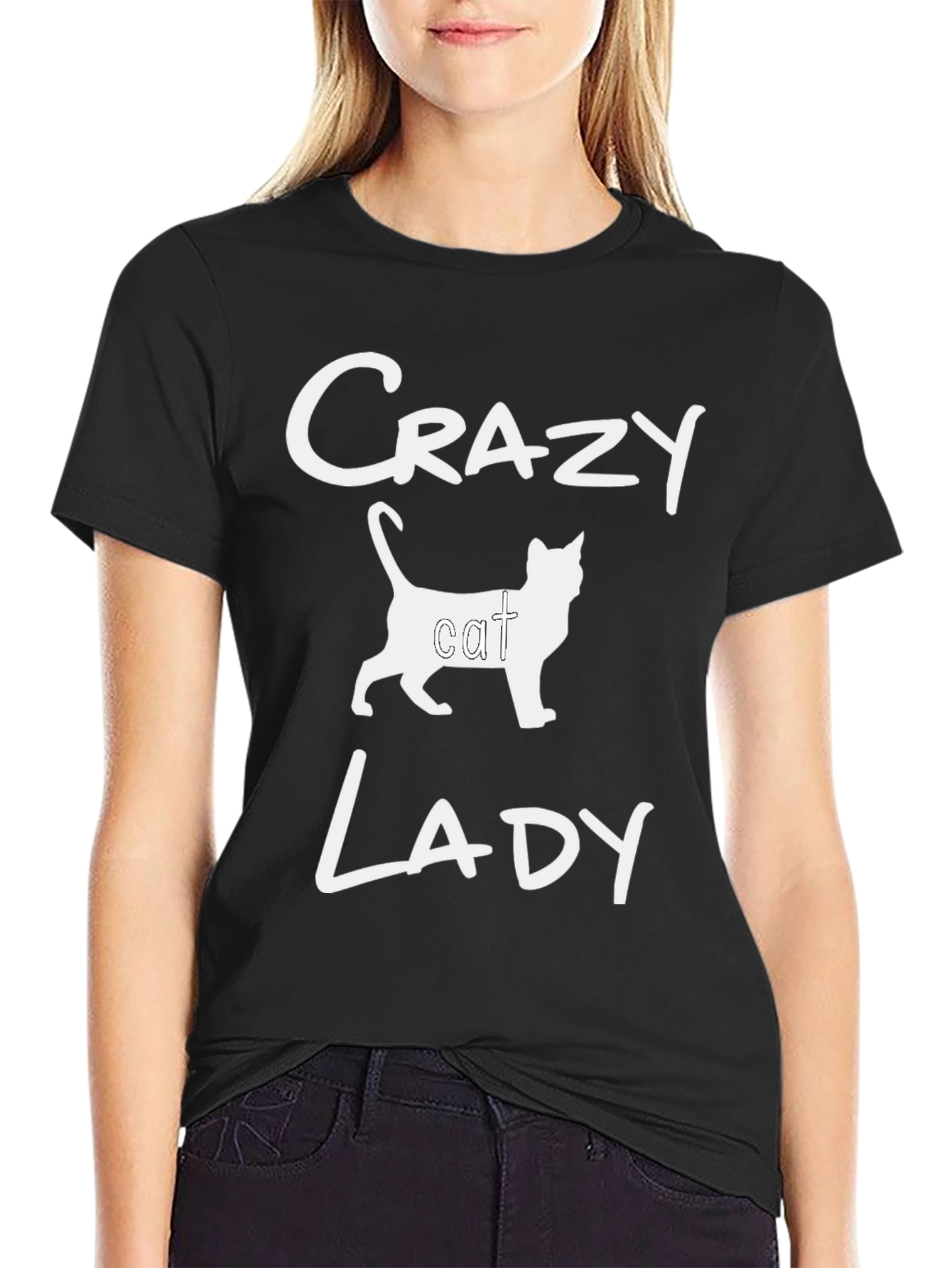 Crazy Cat Lady Graphic Tee - Black