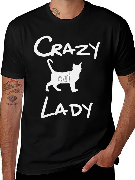 Crazy Cat Lady Graphic Tee - Black