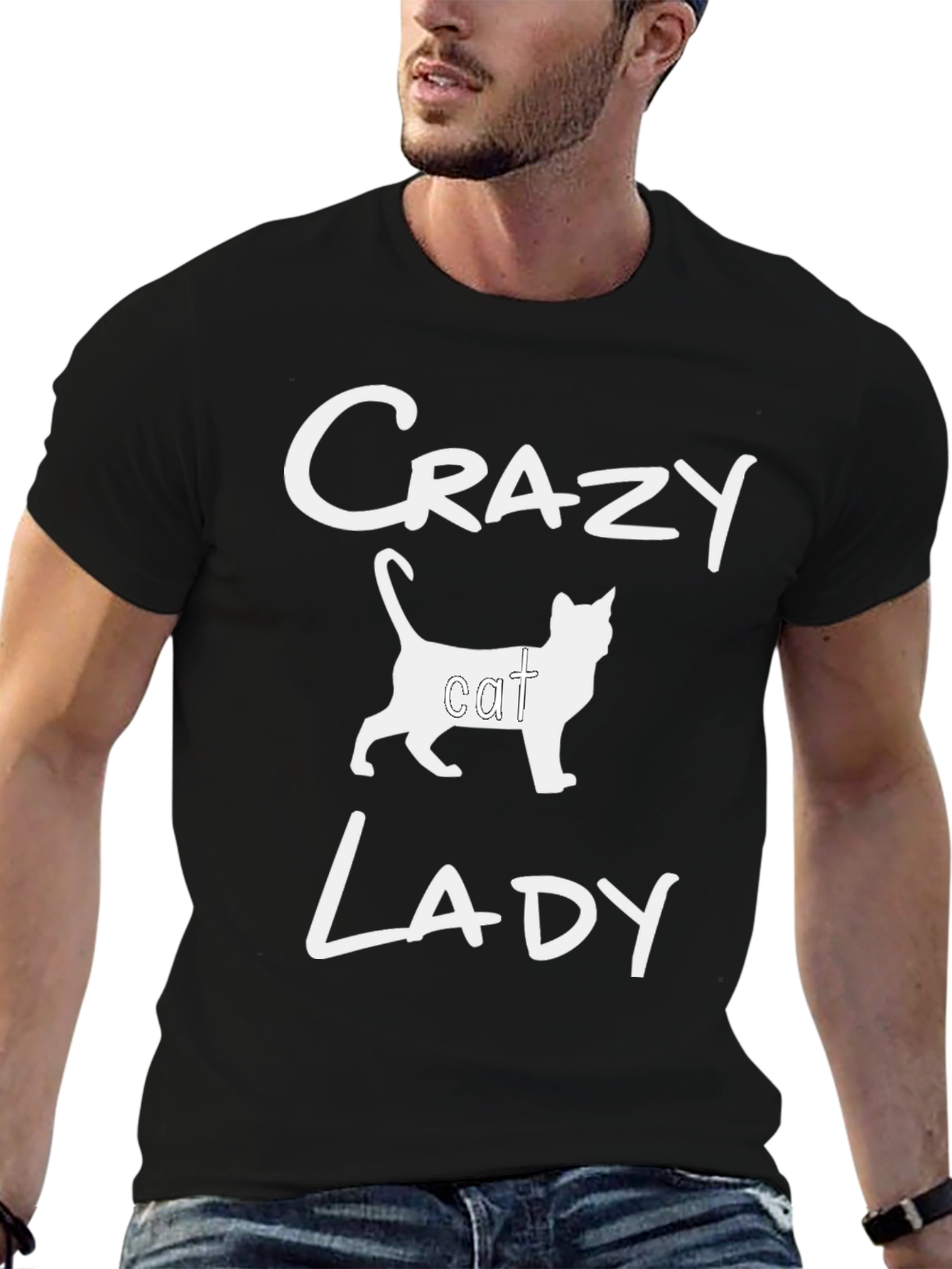 Crazy Cat Lady Graphic Tee - Black
