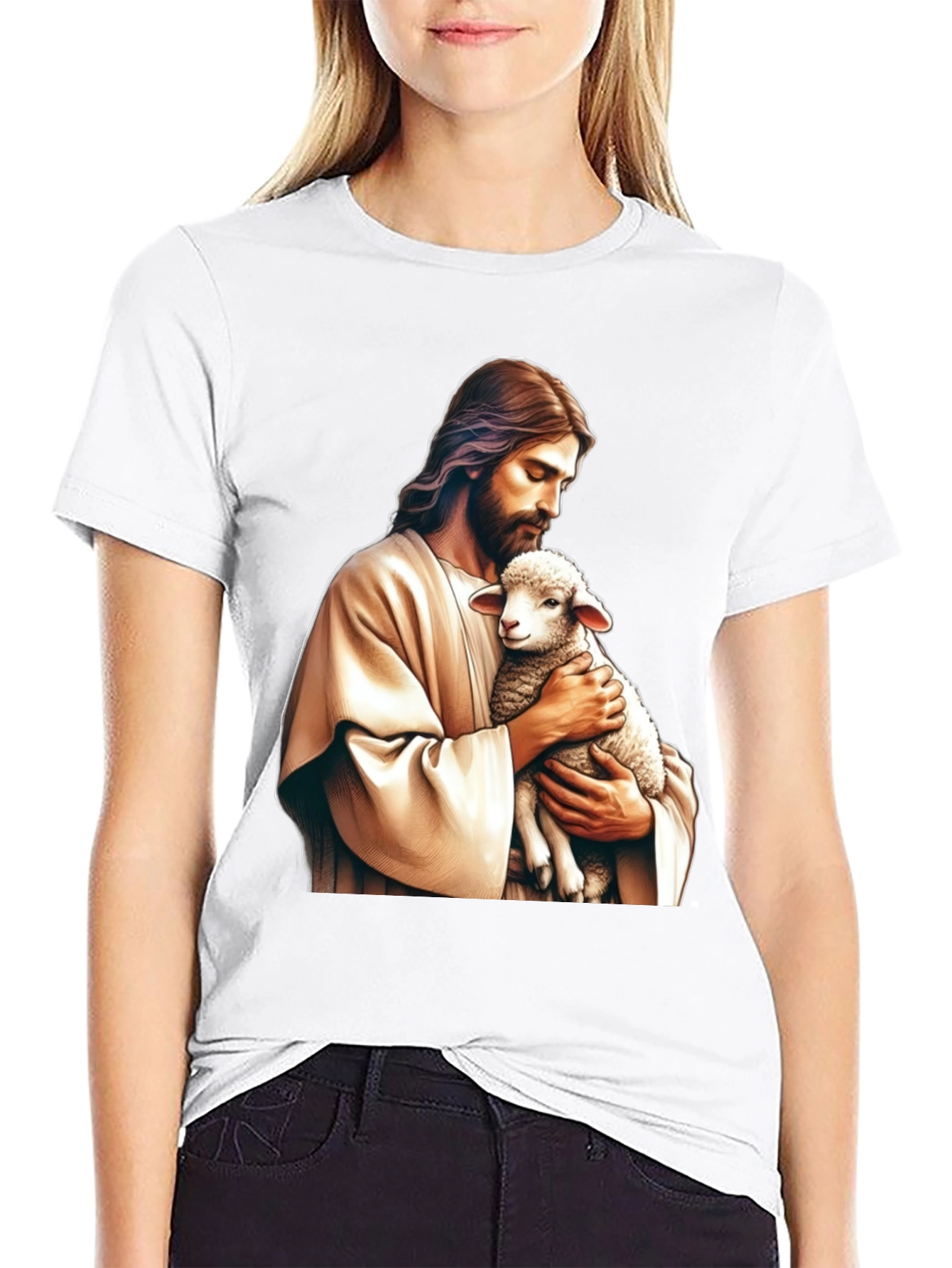 Jesus and Lamb Graphic T-Shirt