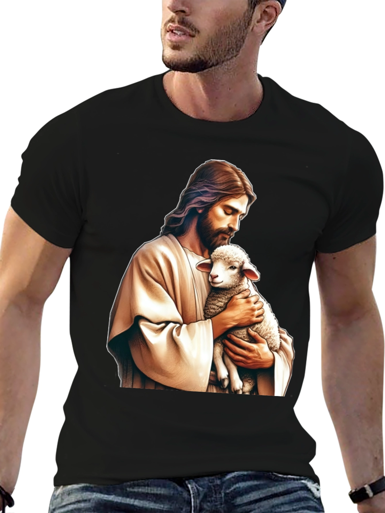 Jesus and Lamb Graphic T-Shirt