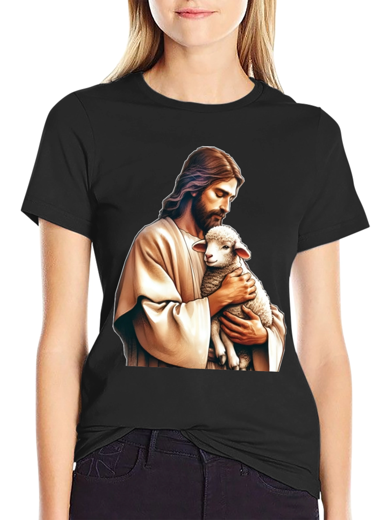 Jesus and Lamb Graphic T-Shirt