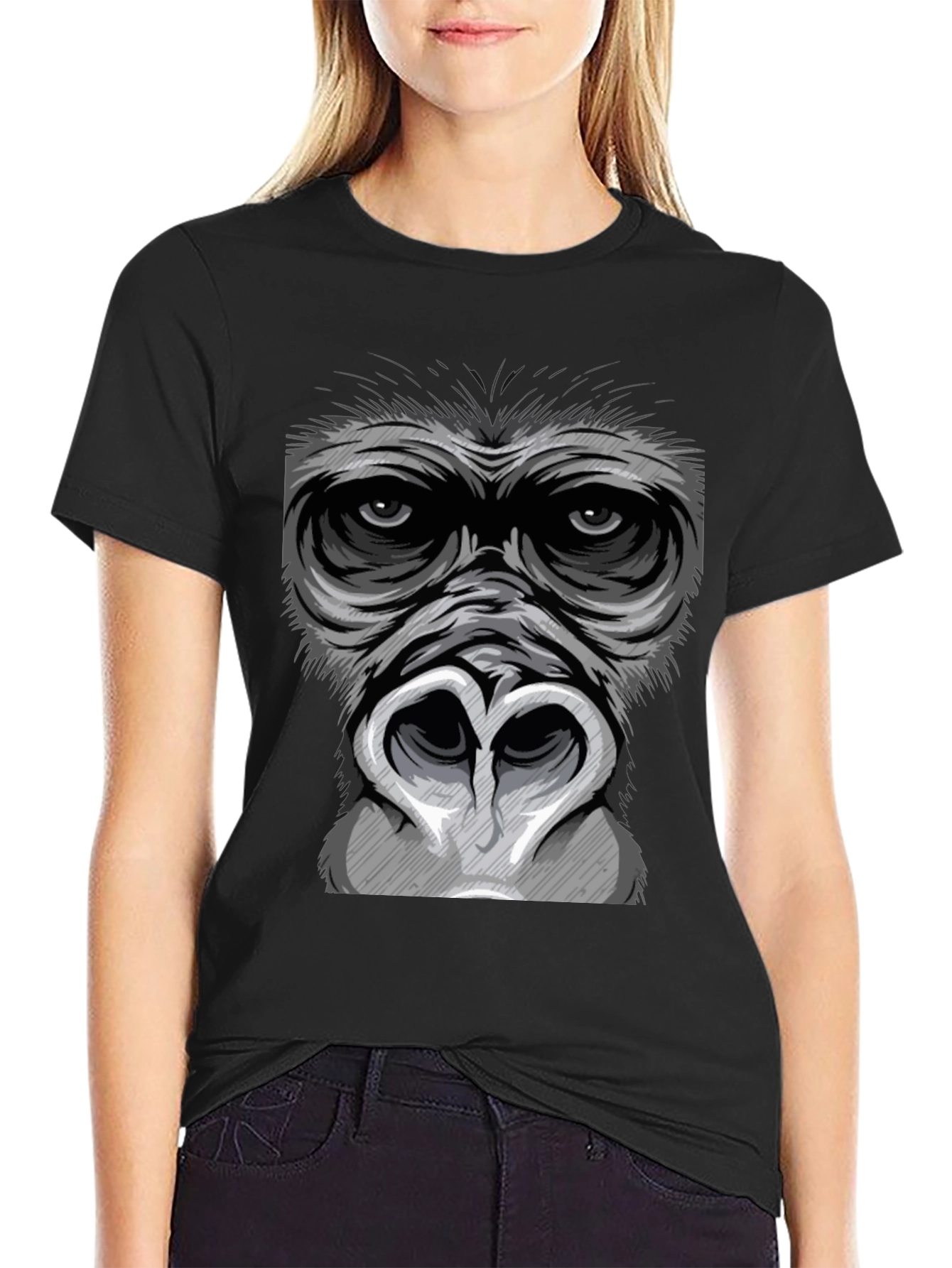 Gorilla Face Graphic T-Shirt - Bold Statement Tee