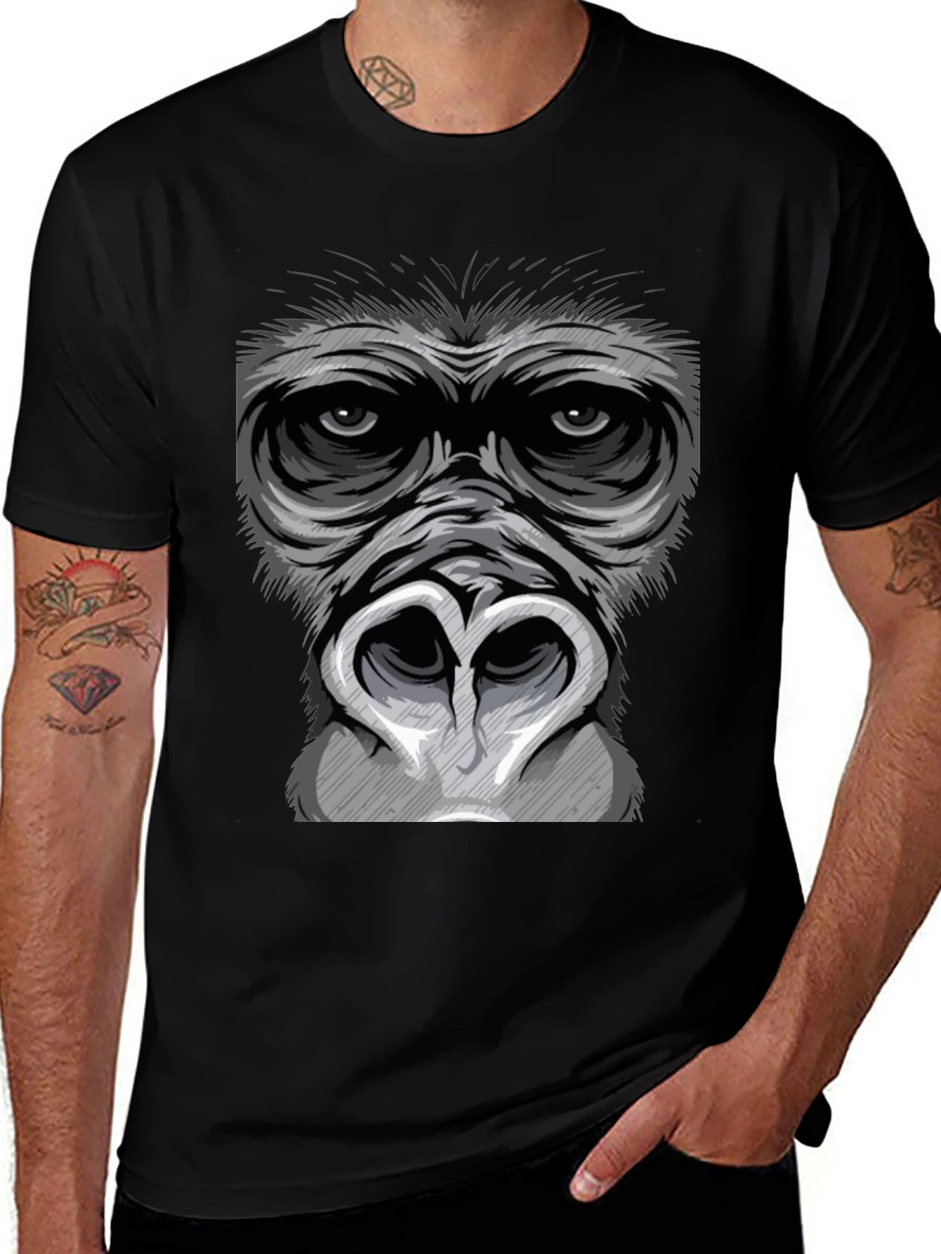 Gorilla Face Graphic T-Shirt - Bold Statement Tee