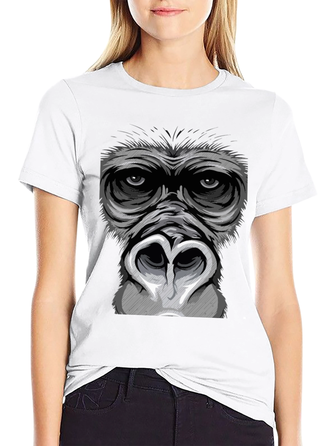 Gorilla Face Graphic T-Shirt - Bold Statement Tee