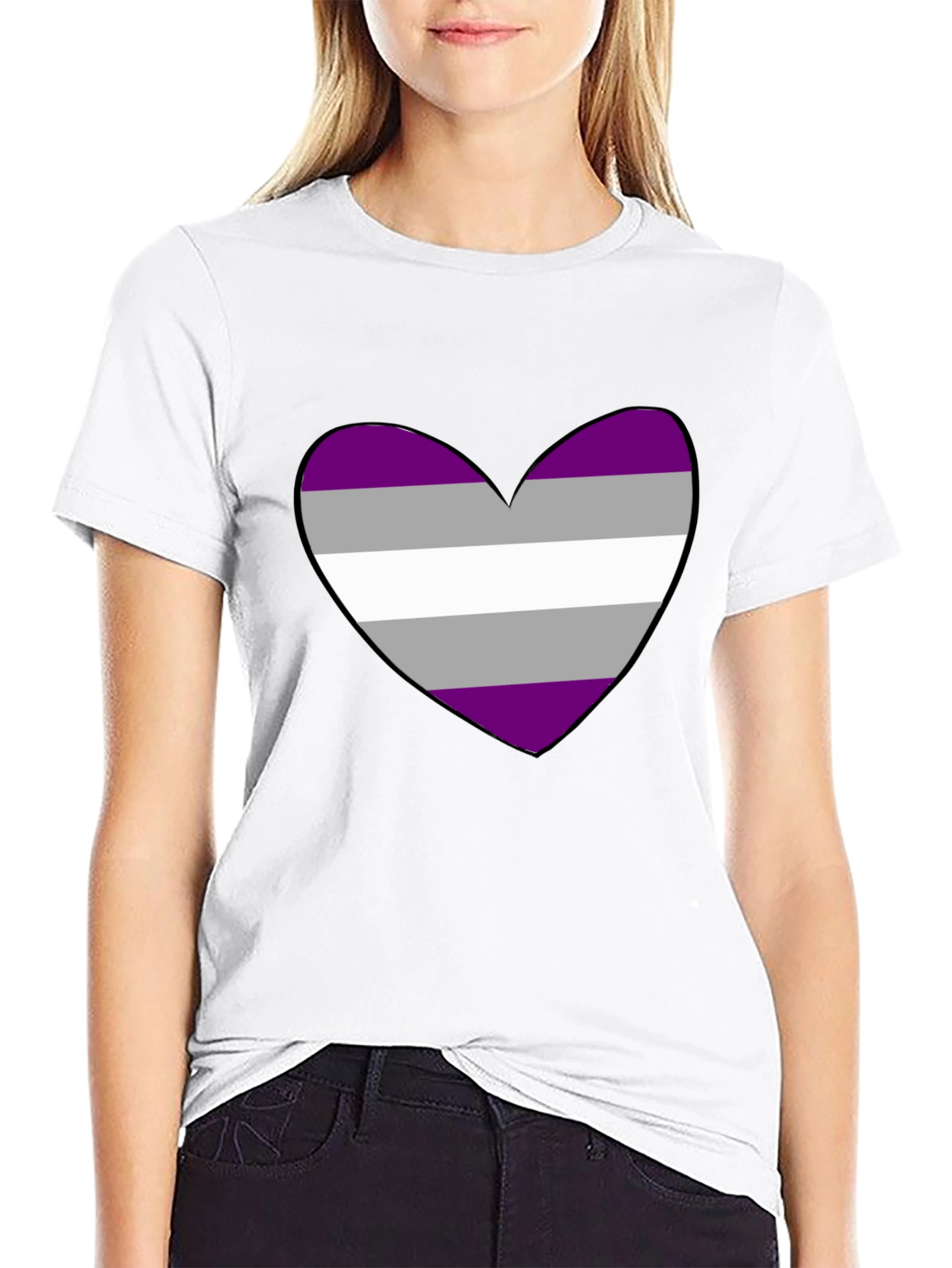 Asexual Pride Heart T-Shirt