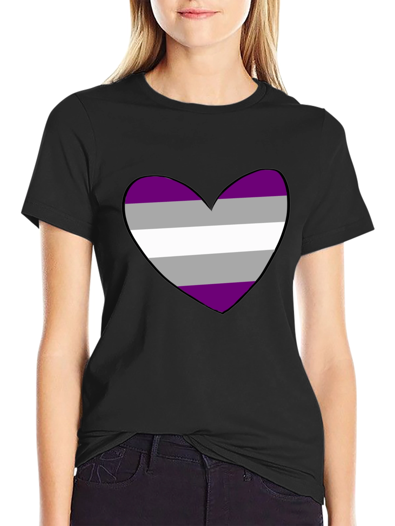 Asexual Pride Heart T-Shirt