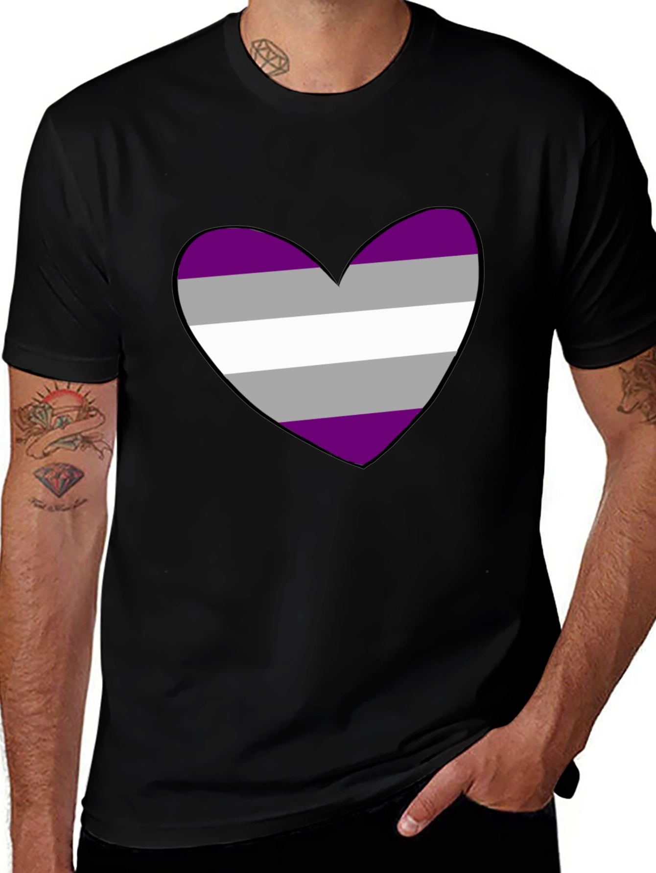 Asexual Pride Heart T-Shirt