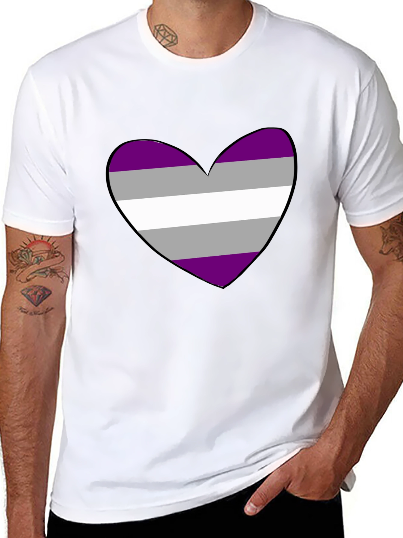 Asexual Pride Heart T-Shirt