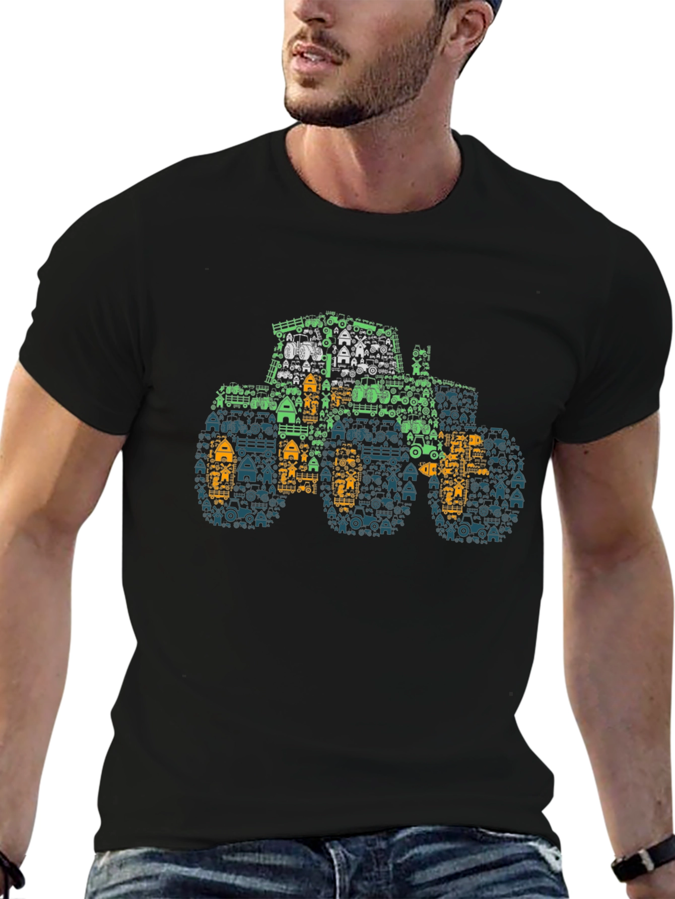 Novelty Tractor Graphic Tee - Farm Life Design