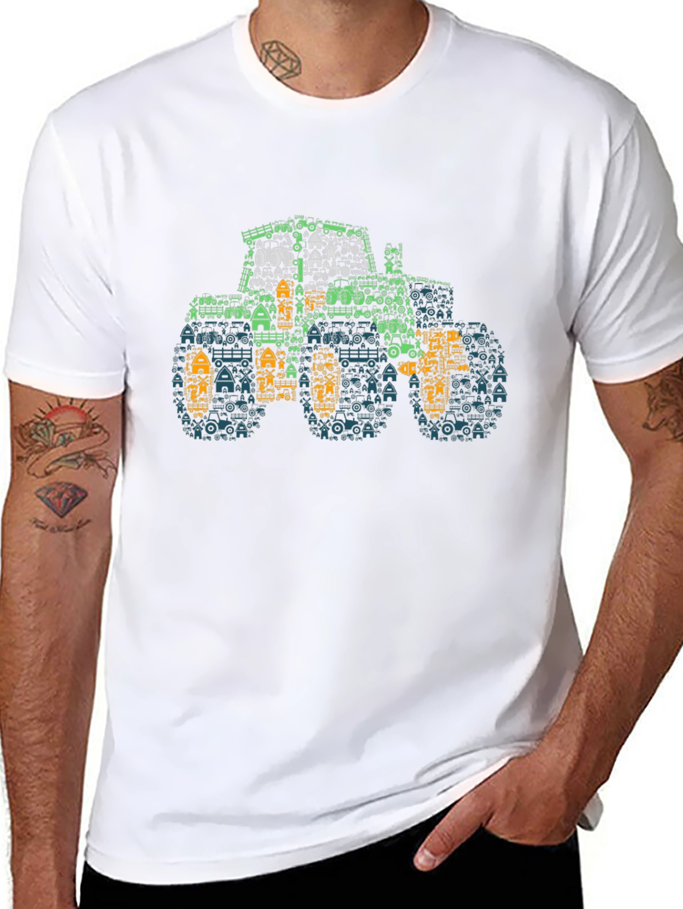 Novelty Tractor Graphic Tee - Farm Life Design