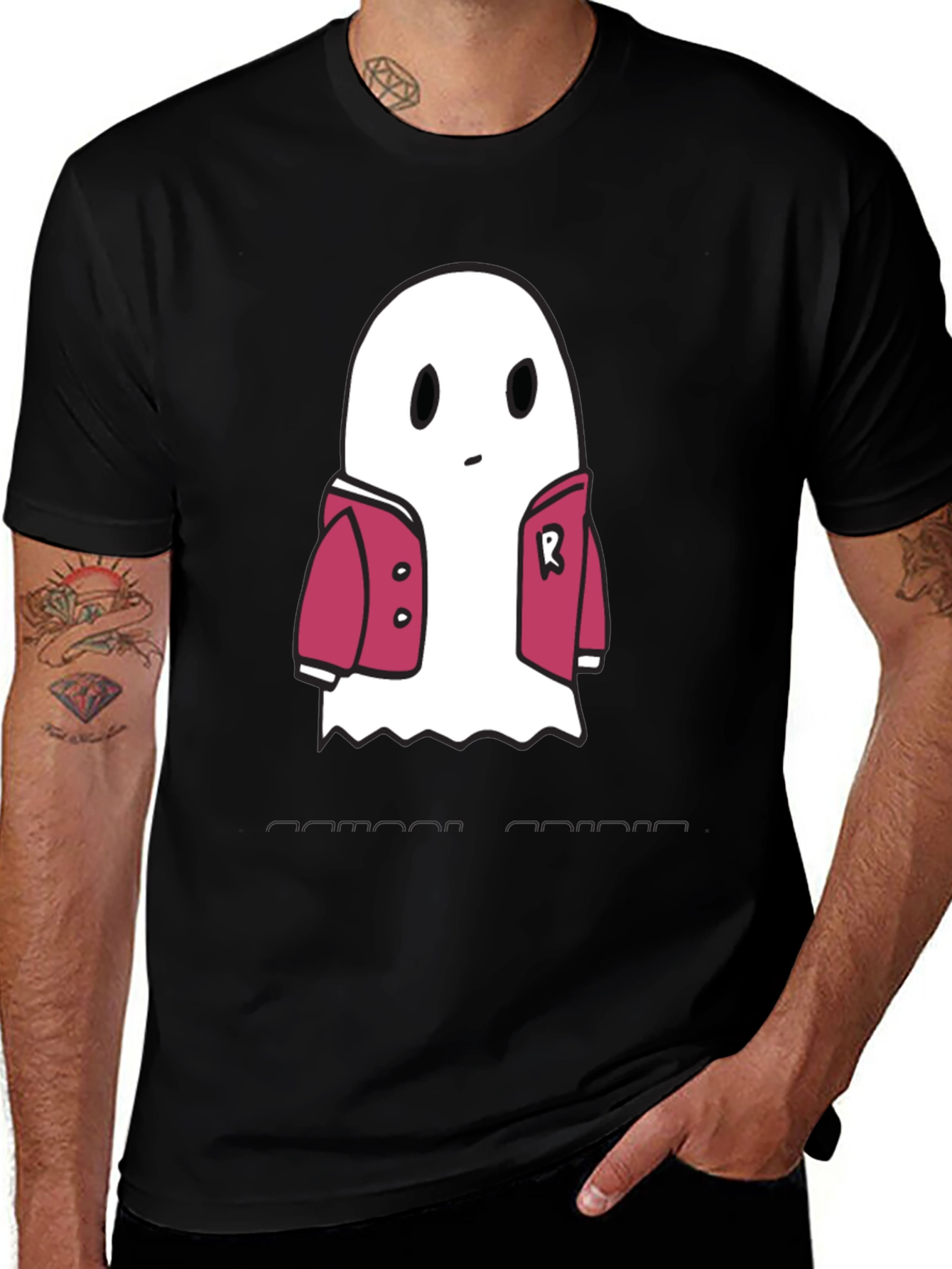 Ghost in Jacket Graphic Tee