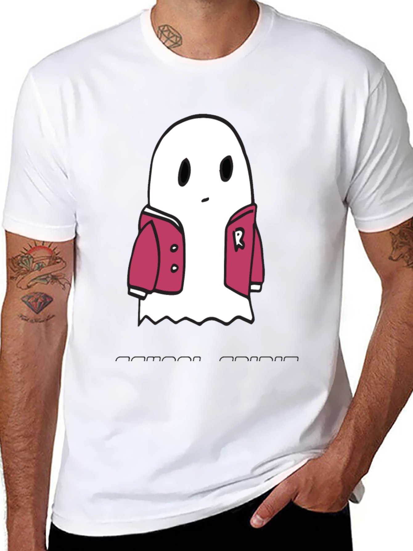 Ghost in Jacket Graphic Tee