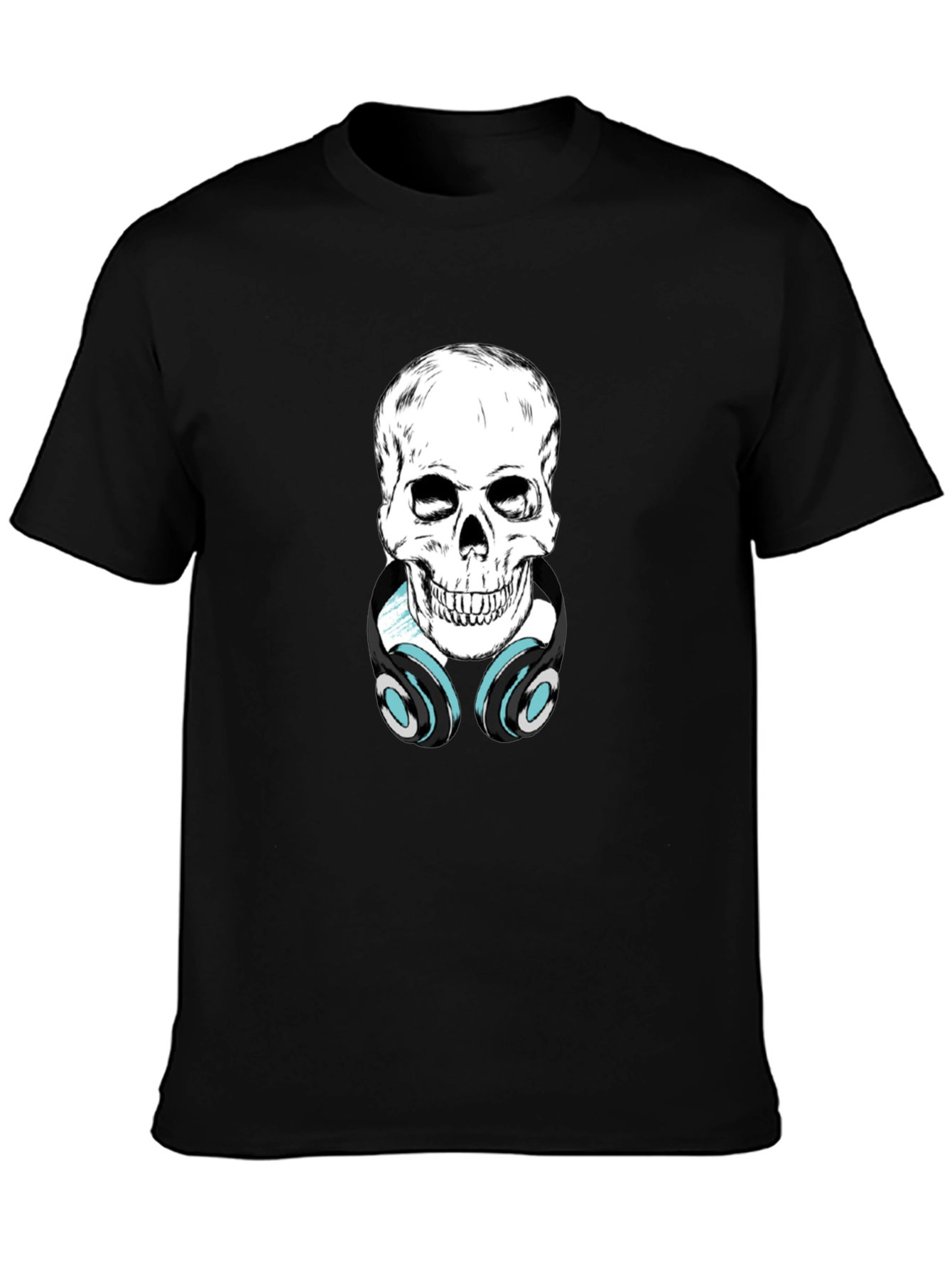 Skull with Headphones Graphic Tee