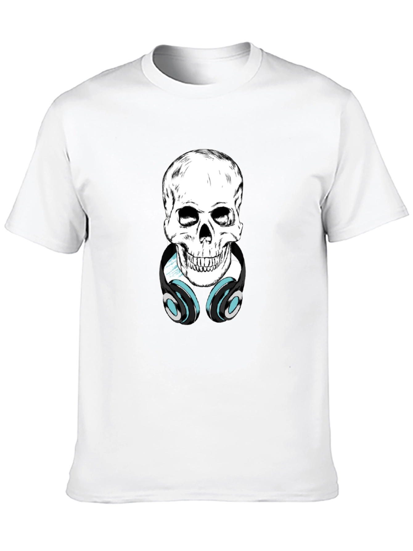 Skull with Headphones Graphic Tee