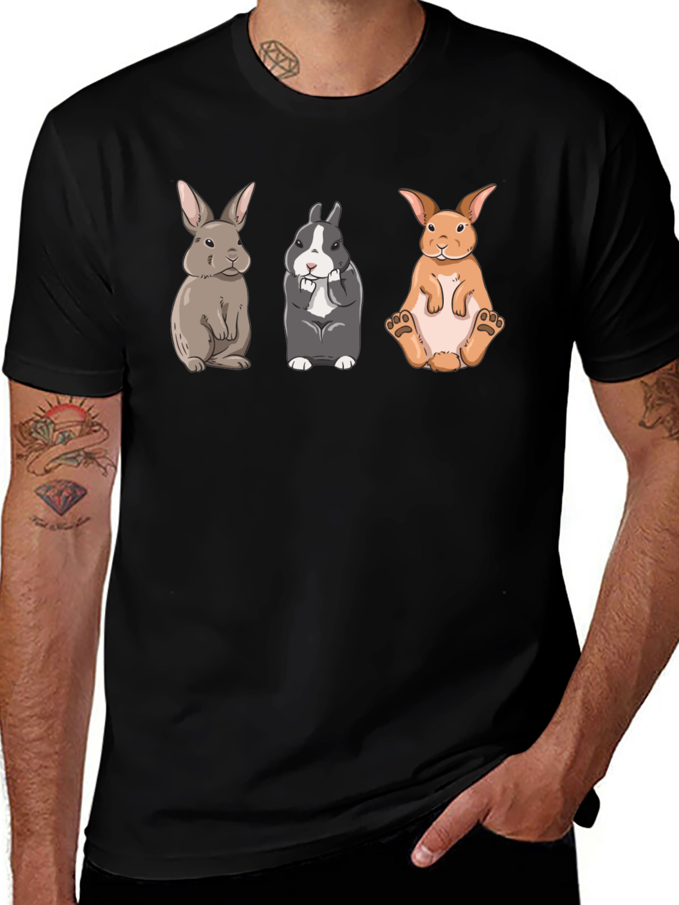 Rabbit Trio Graphic Tee