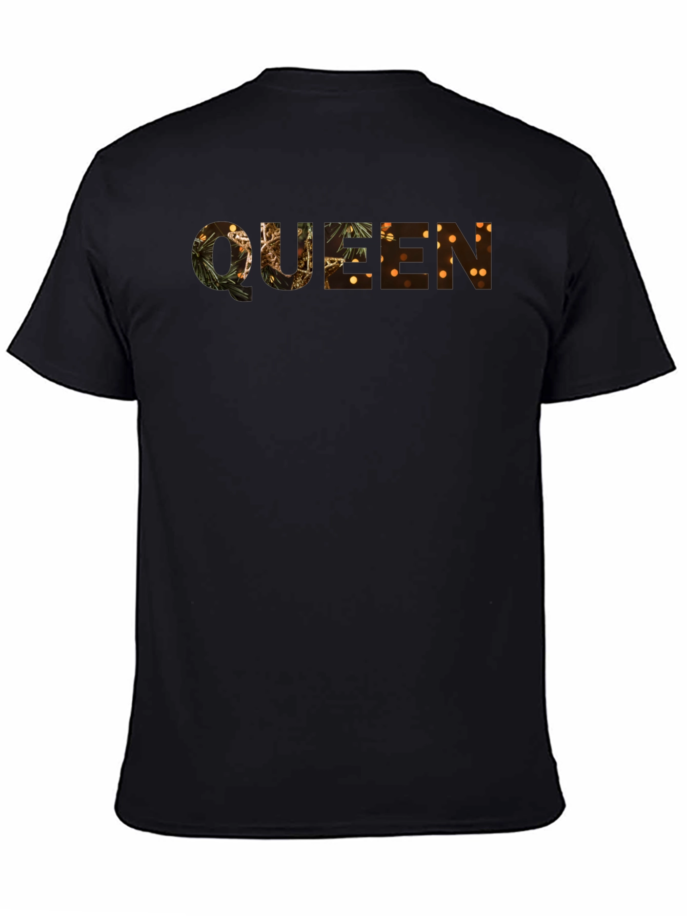 Queen Festive Print Black T-Shirt