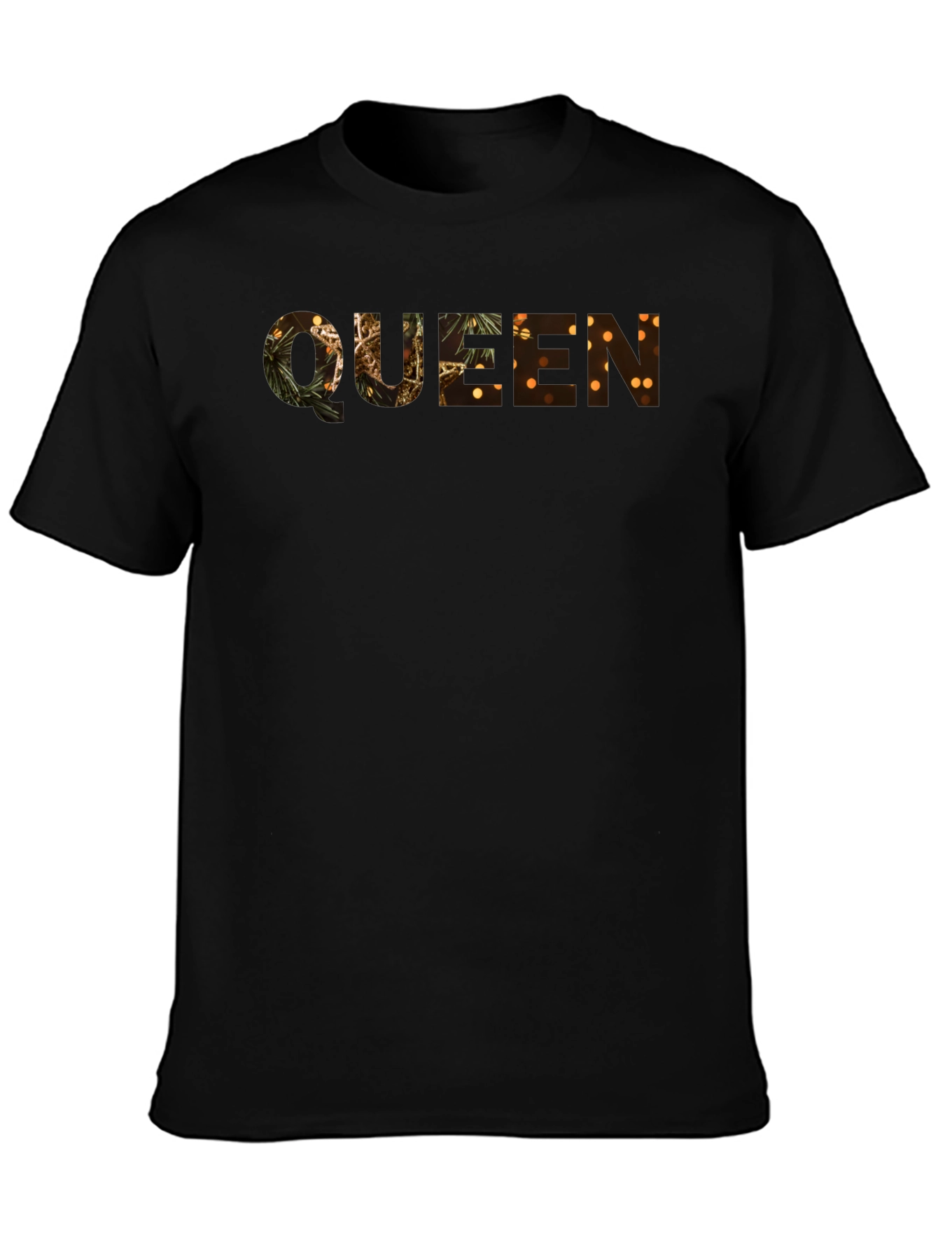 Queen Festive Print Black T-Shirt