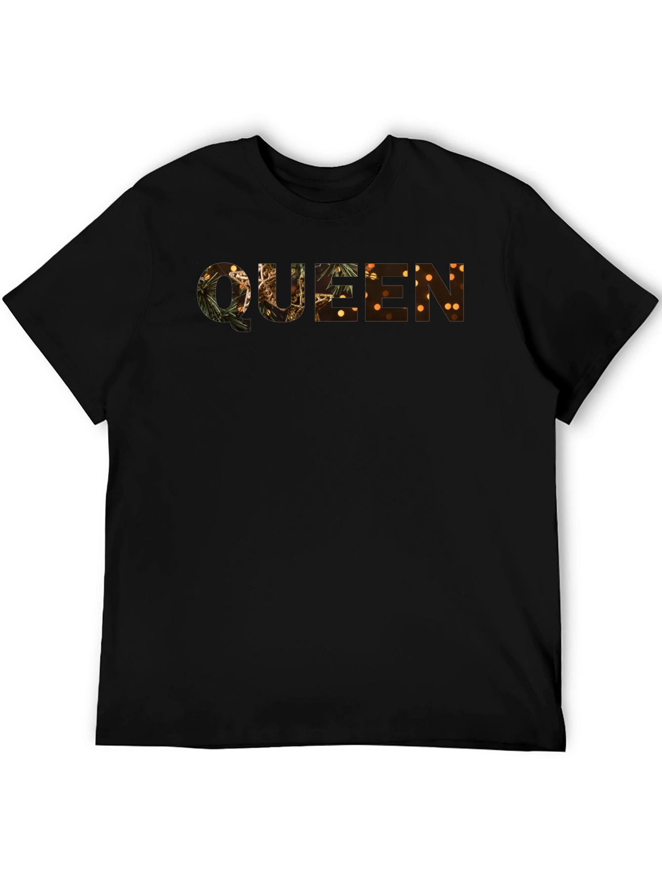 Queen Festive Print Black T-Shirt