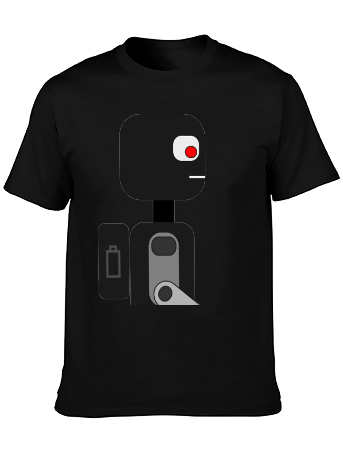 Geometric Robot Graphic Tee - Modern Design