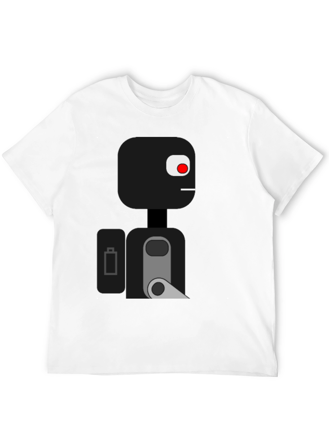 Geometric Robot Graphic Tee - Modern Design