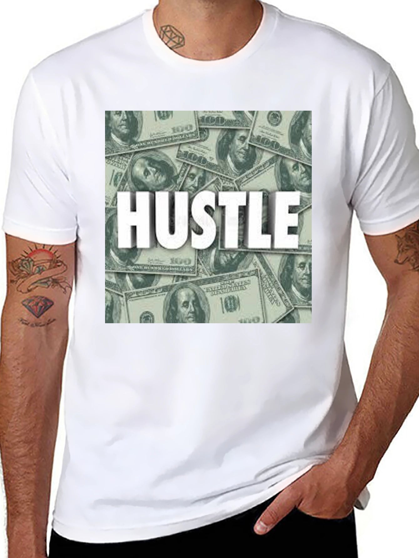 Hustle Money Graphic Tee - Stylish Mens Black T-Shirt